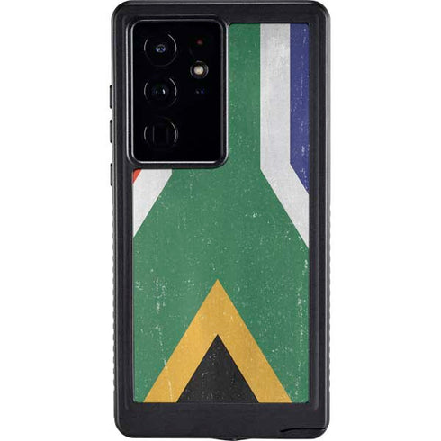 South Africa Flag Distressed Galaxy S24 Ultra Waterproof Case