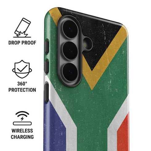 South Africa Flag Distressed Galaxy S26 Impact Case