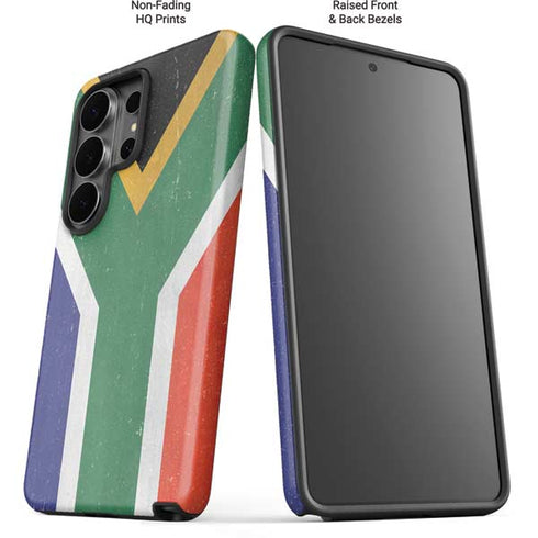 South Africa Flag Distressed Galaxy S26 Ultra Impact Case