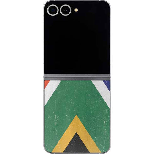 South Africa Flag Distressed Galaxy Z Flip6 Skin
