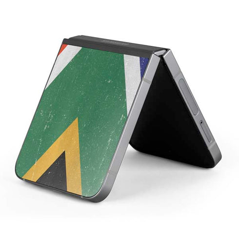 South Africa Flag Distressed Galaxy Z Flip6 Skin