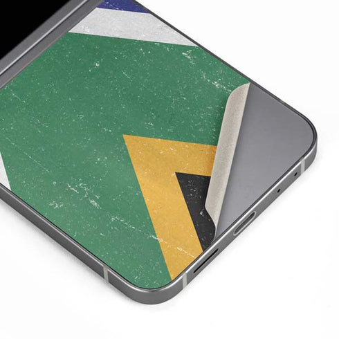 South Africa Flag Distressed Galaxy Z Flip6 Skin