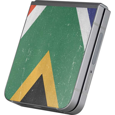 South Africa Flag Distressed Galaxy Z Flip6 Skin