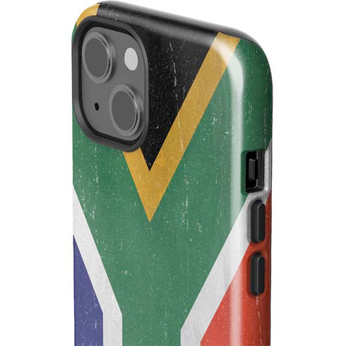 South Africa Flag Distressed iPhone 15 Impact Case