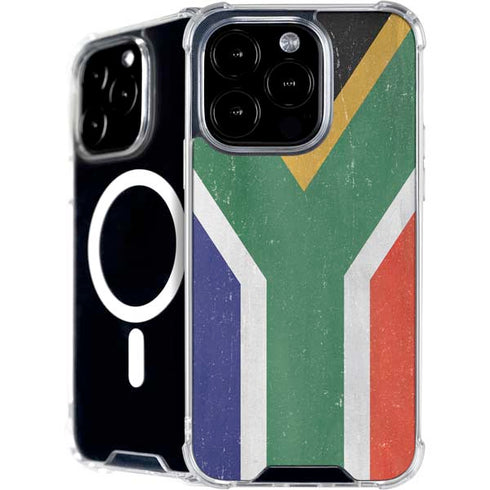 South Africa Flag Distressed iPhone 16 Pro MagSafe Case