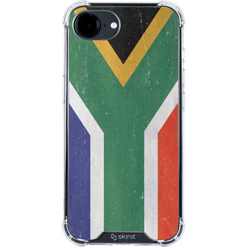 South Africa Flag Distressed iPhone 16e Clear Case