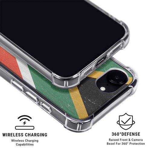 South Africa Flag Distressed iPhone 16e Clear Case