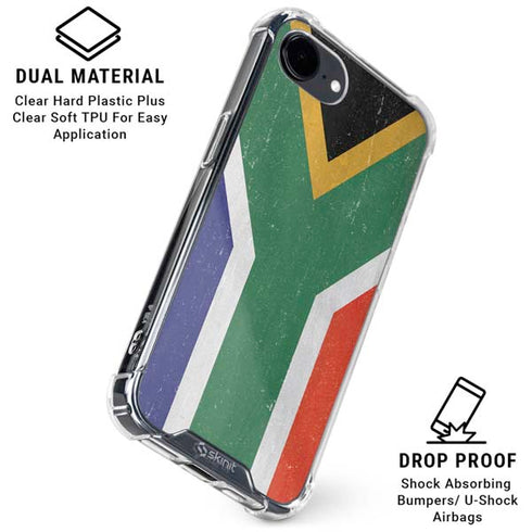 South Africa Flag Distressed iPhone 16e Clear Case