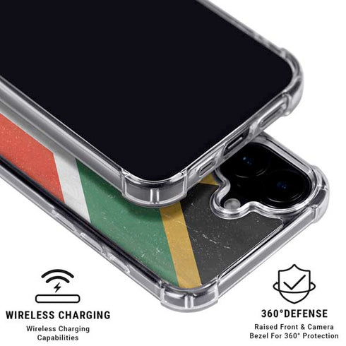 South Africa Flag Distressed iPhone 17 Clear Case
