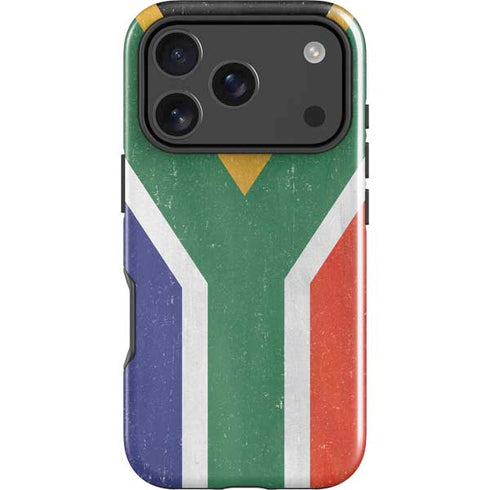 South Africa Flag Distressed iPhone 18 Pro Max Impact Case