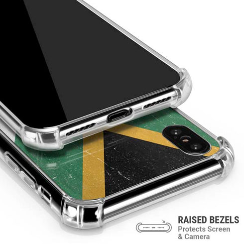 South Africa Flag Distressed iPhone X/XS Clear Case