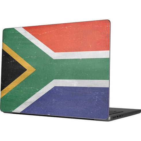 South Africa Flag Distressed Apple MacBook Pro 14-inch Skin