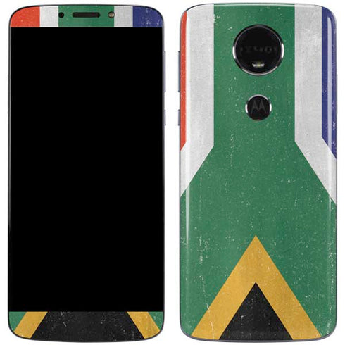 South Africa Flag Distressed Moto E5 Plus Skin