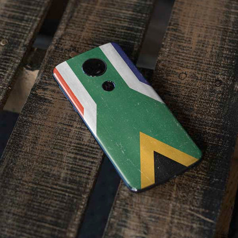 South Africa Flag Distressed Moto E5 Plus Skin