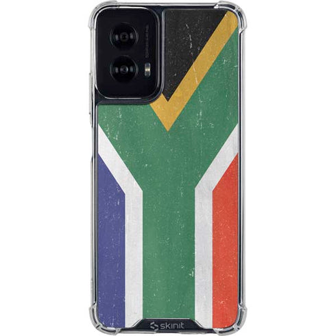 South Africa Flag Distressed Moto G Power 5G (2024) Clear Case
