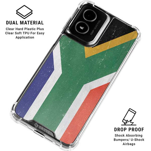 South Africa Flag Distressed Moto G Power 5G (2024) Clear Case