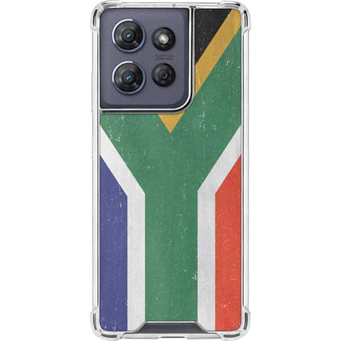 South Africa Flag Distressed Moto G Power 5G (2025) Clear Case