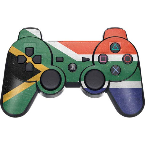 South Africa Flag Distressed PS3 Dual Shock wireless controller Skin