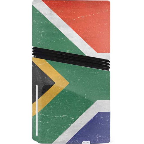 South Africa Flag Distressed PS5 Pro Disk Console Skin