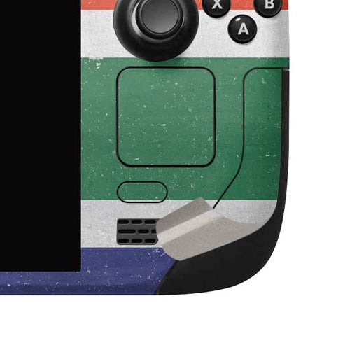 South Africa Flag Distressed Steam Deck Handheld Gaming Computer OLED Skin