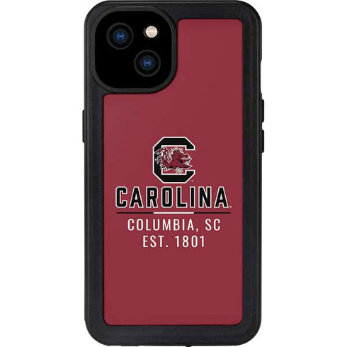 University of South Carolina Columbia SC, EST. 1801 iPhone 15 Plus Waterproof Case