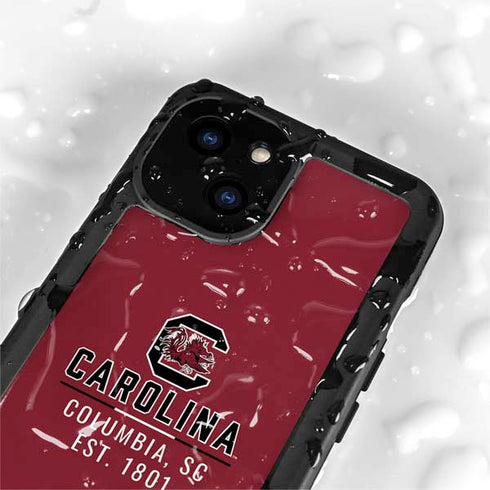 University of South Carolina Columbia SC, EST. 1801 iPhone 15 Plus Waterproof Case