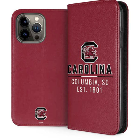 University of South Carolina Columbia SC, EST. 1801 iPhone 15 Pro Max Folio Case