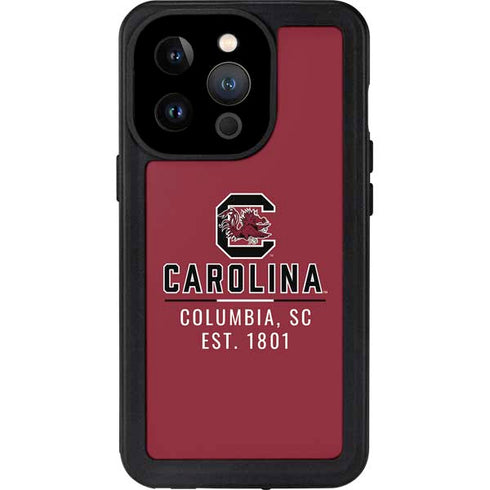 University of South Carolina Columbia SC, EST. 1801 iPhone 15 Pro Waterproof Case