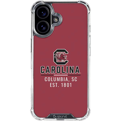 University of South Carolina Columbia SC, EST. 1801 iPhone 16 Clear Case