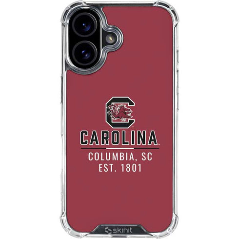 University of South Carolina Columbia SC, EST. 1801 iPhone 16 Plus Clear Case