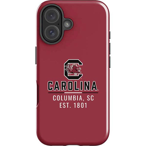 University of South Carolina Columbia SC, EST. 1801 iPhone 16 Plus Impact Case