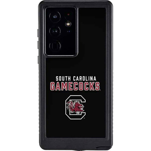 University of South Carolina Gamecocks Black Galaxy S24 Ultra Waterproof Case