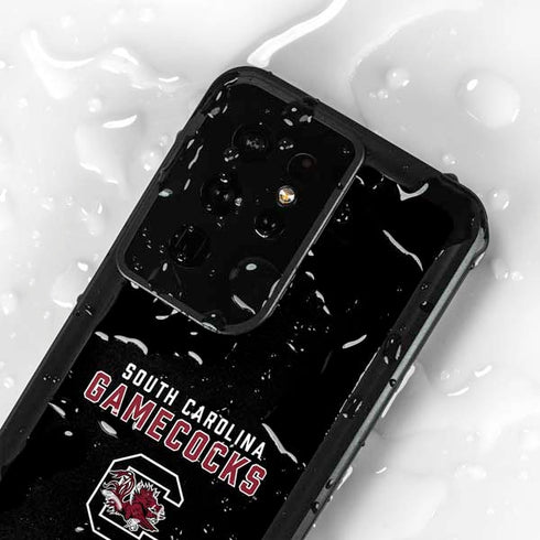 University of South Carolina Gamecocks Black Galaxy S24 Ultra Waterproof Case