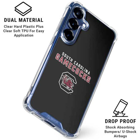 University of South Carolina Gamecocks Black Galaxy S25 Clear Case