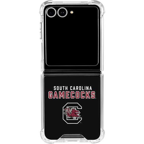 University of South Carolina Gamecocks Black Galaxy Z Flip7 Clear Case