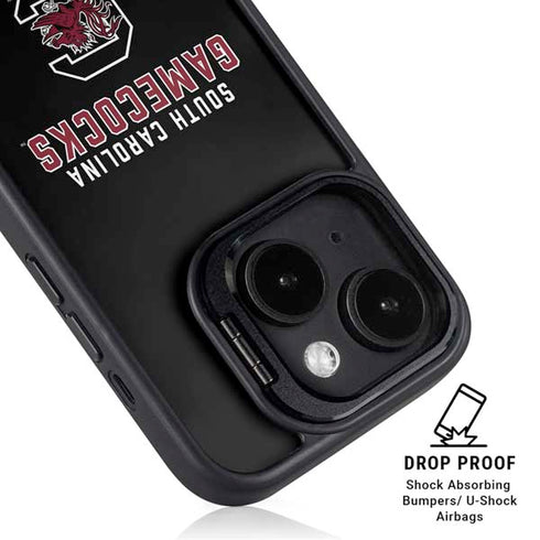 University of South Carolina Gamecocks Black iPhone 15 Plus Kickstand Case