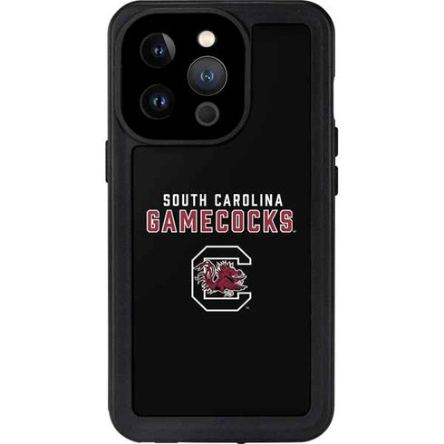 University of South Carolina Gamecocks Black iPhone 15 Pro Waterproof Case