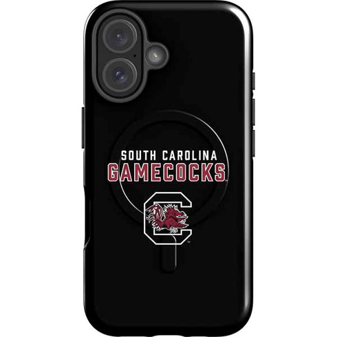 University of South Carolina Gamecocks Black iPhone 16 Magsafe Impact Case