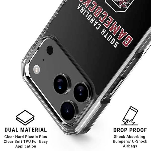 University of South Carolina Gamecocks Black iPhone 17 Pro Clear Case