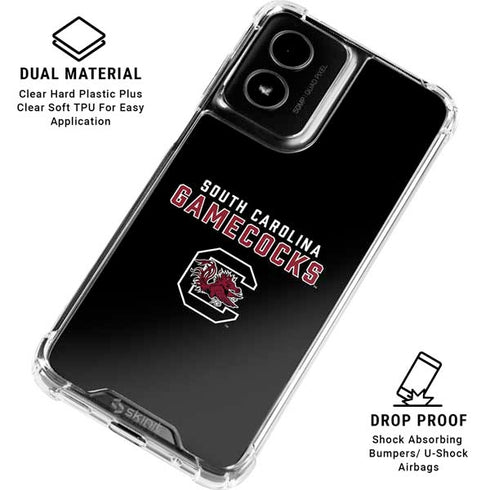 University of South Carolina Gamecocks Black Moto G Power 5G (2024) Clear Case