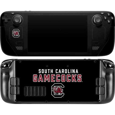 University of South Carolina Gamecocks Black Steam Deck Handheld Gaming Computer OLED Skin