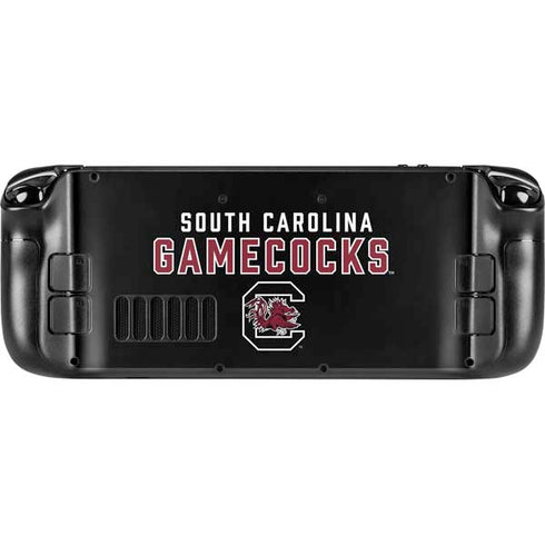 University of South Carolina Gamecocks Black Steam Deck Handheld Gaming Computer Skin