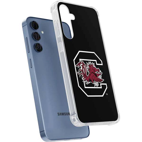 University of South Carolina Gamecocks Logo Black Galaxy A55 5G Clear Case