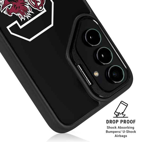 University of South Carolina Gamecocks Logo Black Galaxy S24 FE Kickstand Case
