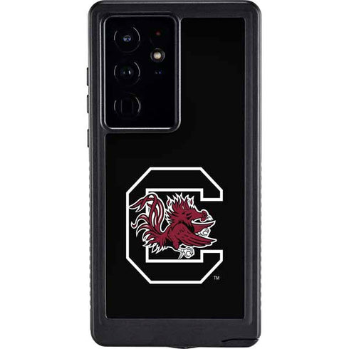 University of South Carolina Gamecocks Logo Black Galaxy S24 Ultra Waterproof Case