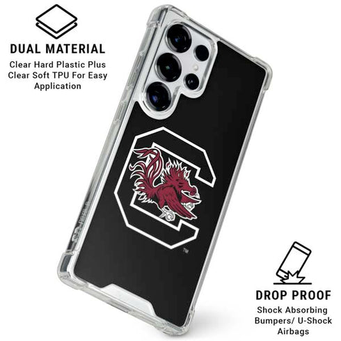 University of South Carolina Gamecocks Logo Black Galaxy S25 Ultra Clear Case
