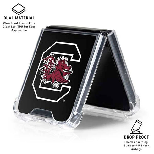 University of South Carolina Gamecocks Logo Black Galaxy Z Flip6 Clear Case