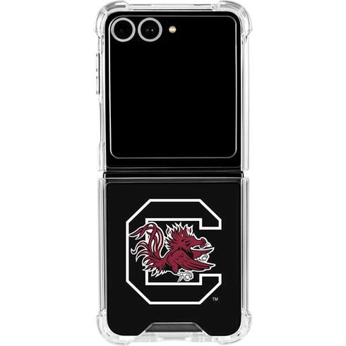 University of South Carolina Gamecocks Logo Black Galaxy Z Flip7 Clear Case