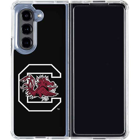 University of South Carolina Gamecocks Logo Black Galaxy Z Fold5 5G Clear Case