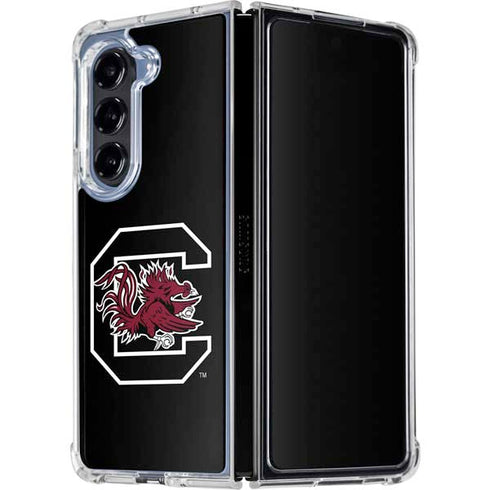 University of South Carolina Gamecocks Logo Black Galaxy Z Fold5 5G Clear Case